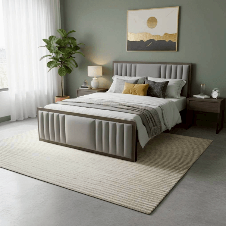 ฐานรองหัวเตียง 5 ฟุต WISDOM DESIGN FURNITURE รุ่น LUCKY สีเทา